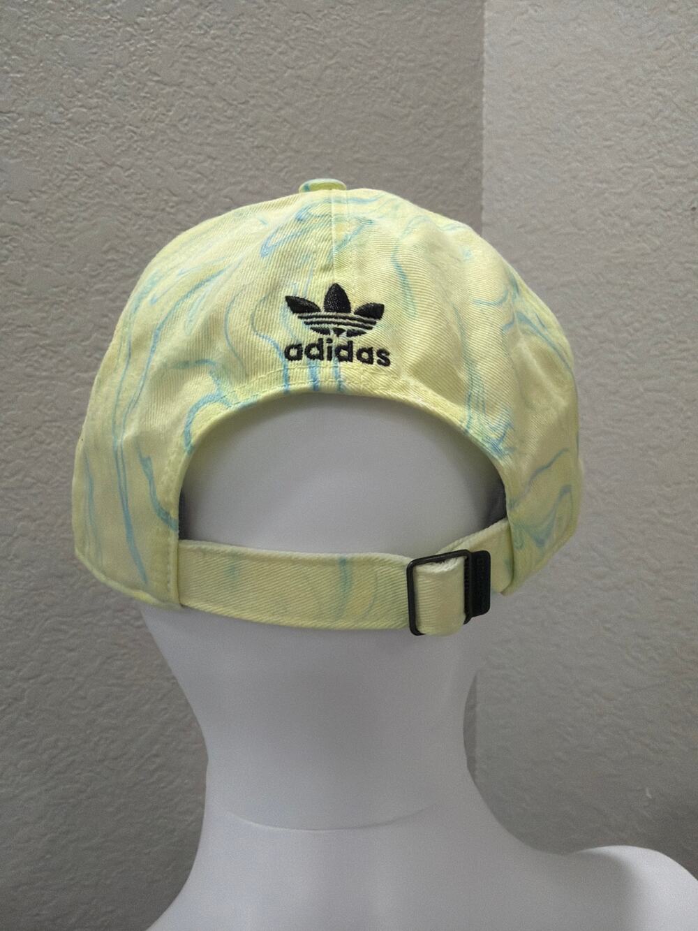 Adidas Originals Womens Logo Relaxed Adjustable Cap One Size Blue Acid Yellow